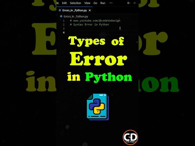 Types of Errors in Python. #python #programming #code