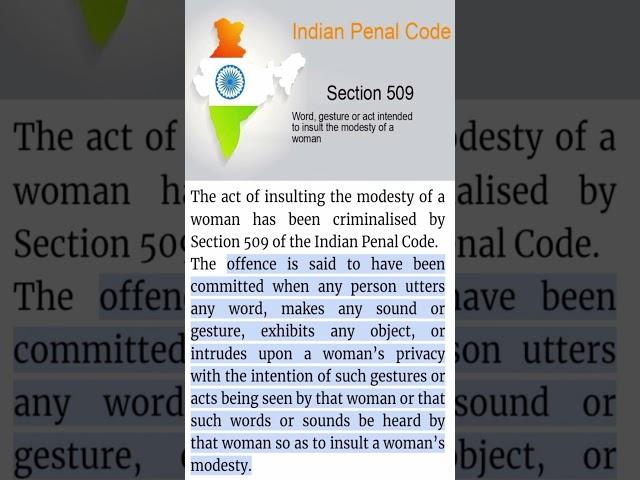 Section 509 of IPC | #shorts | #ipc | CMLA |