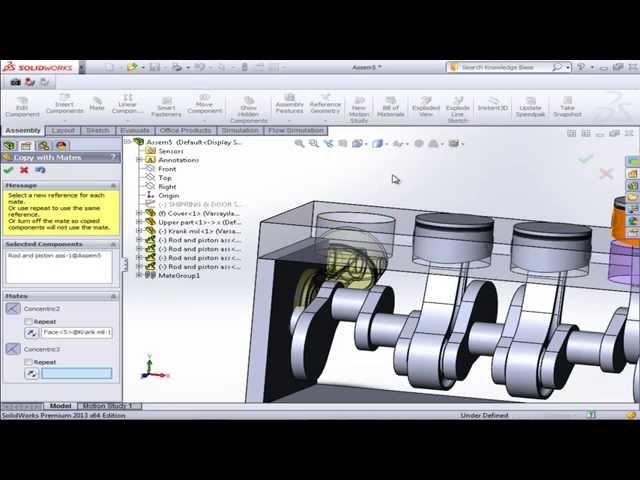 motion simulation in solidworks |Crankshaft and piston animation