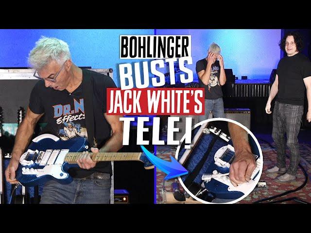 Bohlinger Breaks Jack White's Fender Triplecaster Guitar While Demoing the Eventide Knife Drop