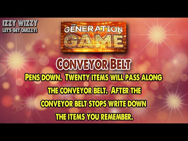 Generation Game Virtual Conveyor Belt Quiz