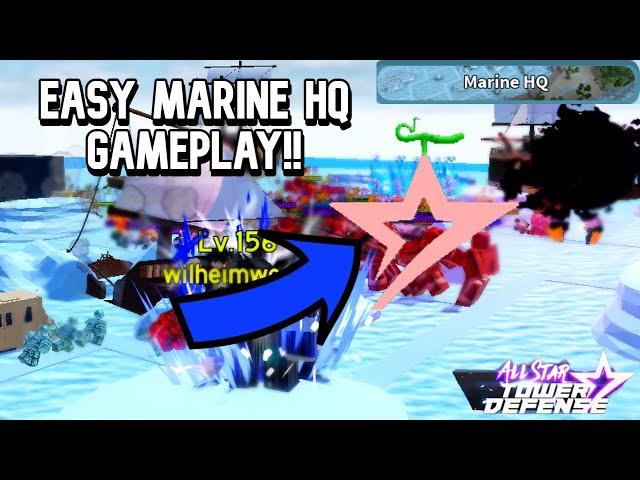 EASY Marine HQ Raid Gameplay ( FULL AUTOSKIP )  | All Star Tower Defense ROBLOX