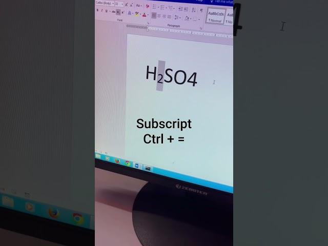 Shortcut key for superscript and subscript in MS Word#short #ytvideosshort #mswordtricks #mswordtips