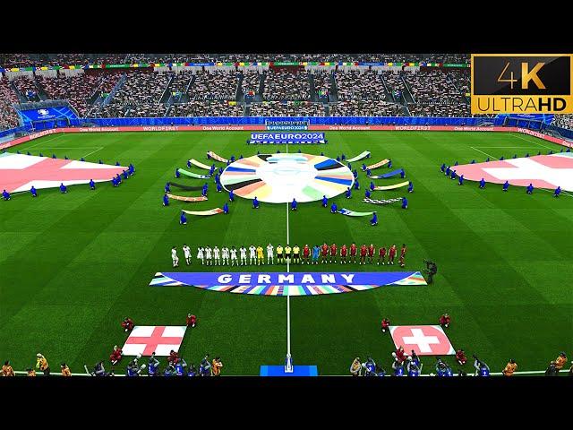 4K | PES 2021 Ultra Realism Graphics & Sound Mod | England vs Switzerland | PES 2024 Euro Mod