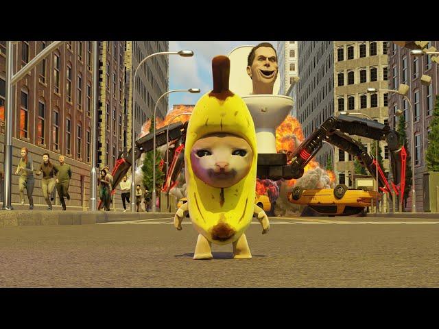 Banana Cat Saves The City | Happy Cat vs Skibidi Toilet (FullHD|RTX)