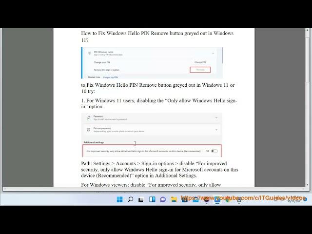Fix Windows Hello PIN Remove button greyed out in Windows 11/10