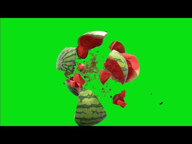 Realistic Watermelon   Splash Fruit Green Screen Chroma Key Animation Overlay HD