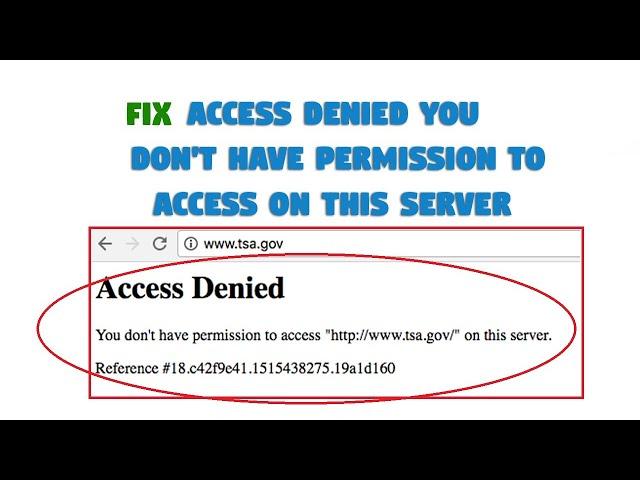 Fix Access Denied You Don't Have Permission To Access On This Server