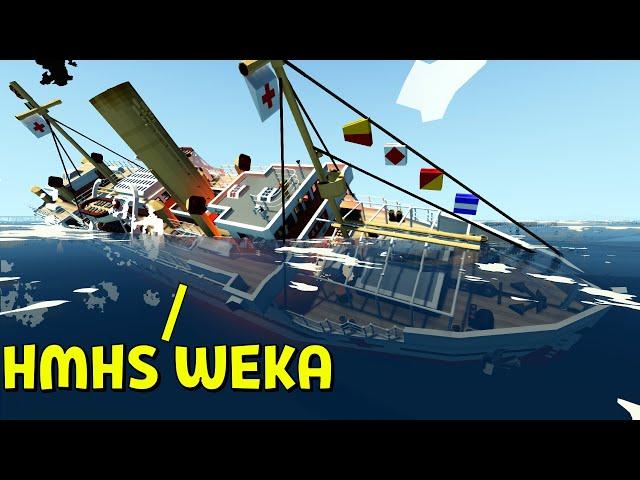 HMHS Weka SINKS After Colliding With a Boat | Stormworks: Build and Rescue