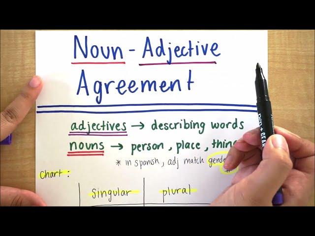 Learn Spanish || Noun Adjective Agreement || EASY CHART DIAGRAM!