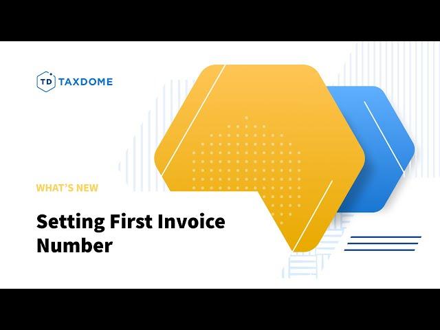 Setting First Invoice Number