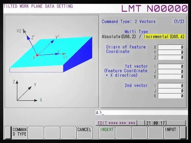 FANUC 5 Axes | TWP Setting Screen for 2 Vectors