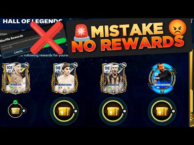 How to get Free Ronaldo in Hall Of Legends  Mistake means no rewards  Game Over in FC Mobile 24