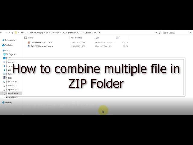 How to combine multiple files in ZIP folder | Sandeep Ranjan |