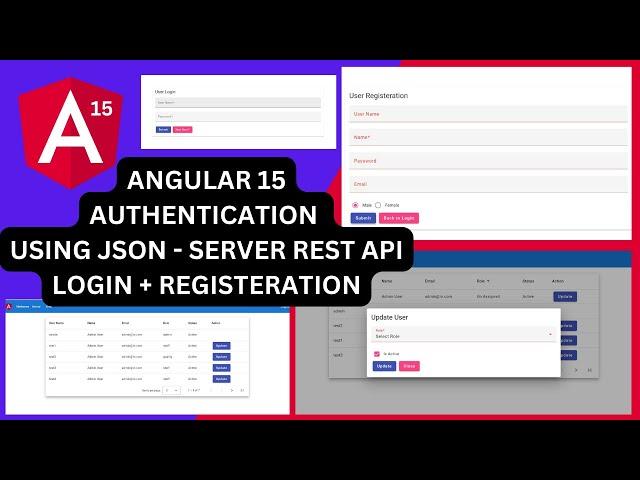 Angular 15 Authentication (Registration + Login + Role based access) using JSON server REST API