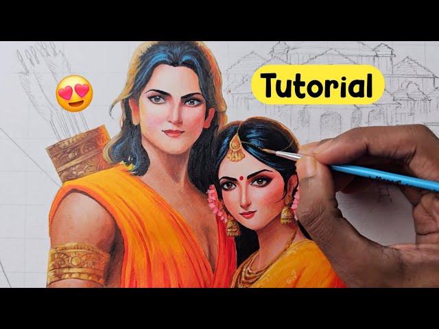 Shree Ram-Sita painting  Acrylic color | tutorial