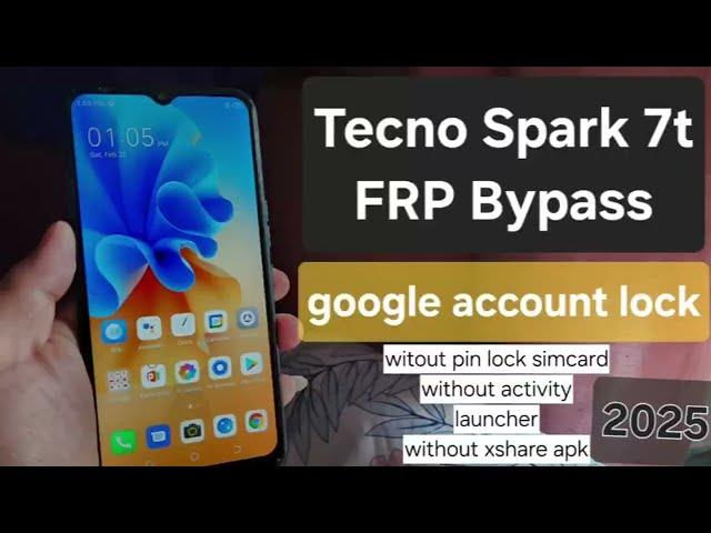 Tecno Spark 7/7t Frp bypass android 11 | No apps | No xshare | No sim | Gooogle account bypass 2025