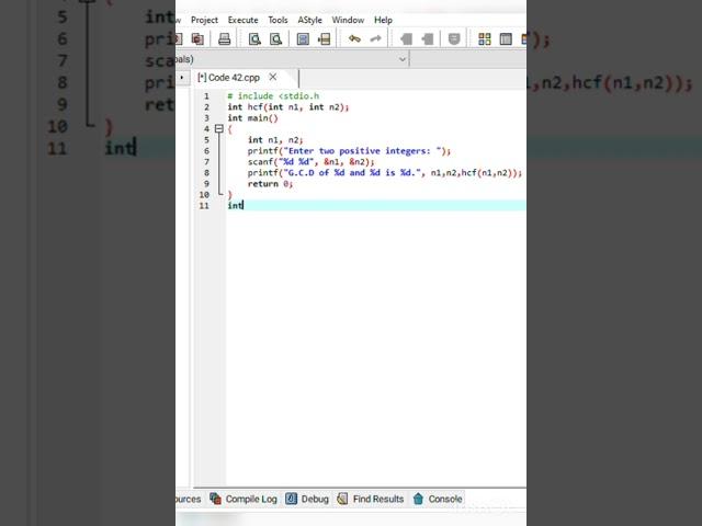 GCD of two Numbers using Recursion #c #developer#CCoderMasters