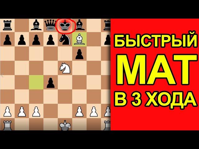 БЫСТРЫЙ МАТ В 3 ХОДА С ЖЕРТВОЙ ФЕРЗЯ / Шахматы