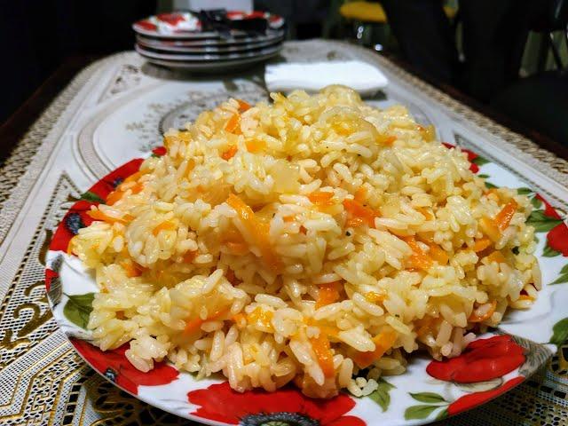 Loose rice in a pan!