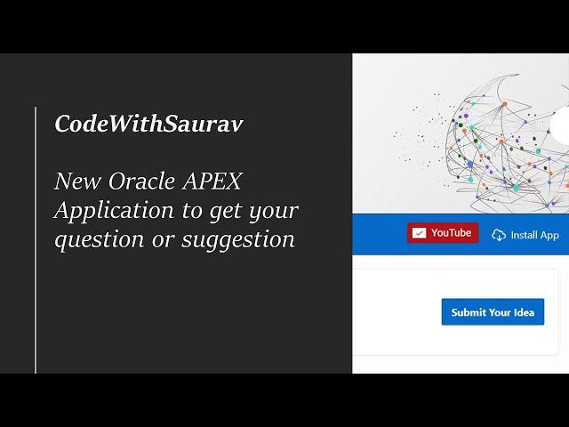 CodeWithSaurav - New Oracle APEX Launch