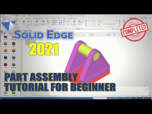 Solid Edge 2021 Part Assembly Tutorial For Beginner [COMPLETE]