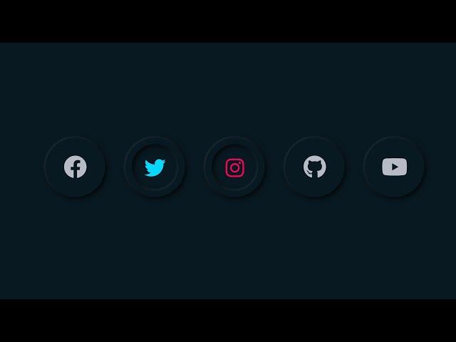 Create Dark Neumorphism Toggle Social Icons using HTML CSS & Jquery | CSS Neumorphism Design