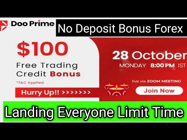 $100 No Deposit Bonus Forex|| Doo Prime Broker Update trading 2024||Asad Akash Forex!!