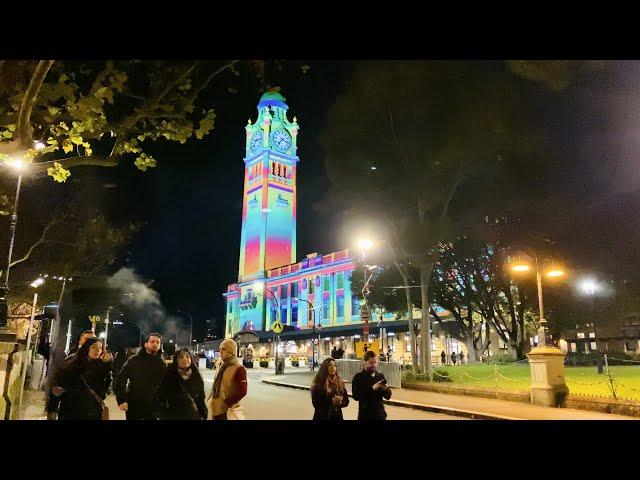 Vivid Sydney 2022 | Walking tour from Quay St to Central Station, Sydney Australia Jun 2022