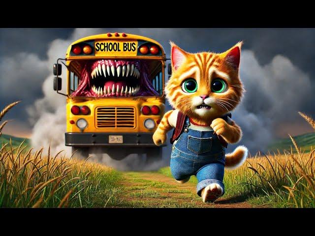 The Kitten and the Bus Monster#cat #ai #catlover #catvideos #cutecat #aicat