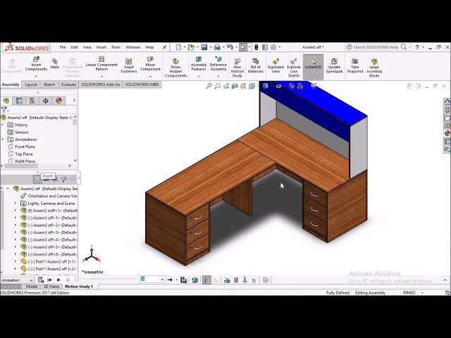 Office furniture design in solidworks #engineering #furniture #woodworks #technology