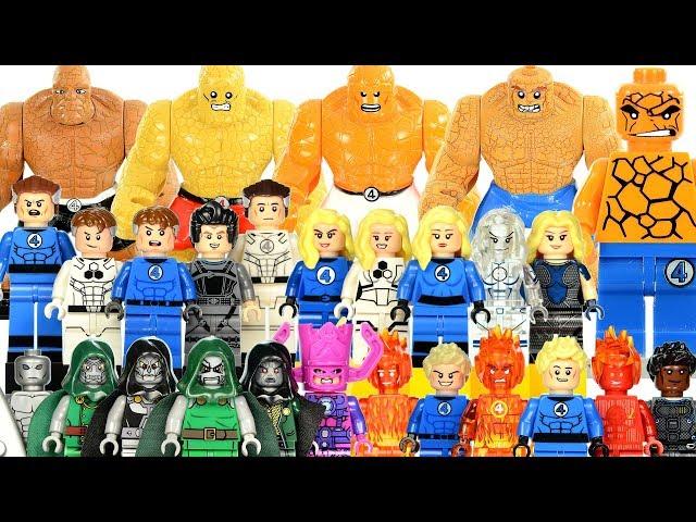 Marvel Fantastic Four Flame On! Unofficial LEGO Minifigure Collection w/ Doctor Doom & Galactus