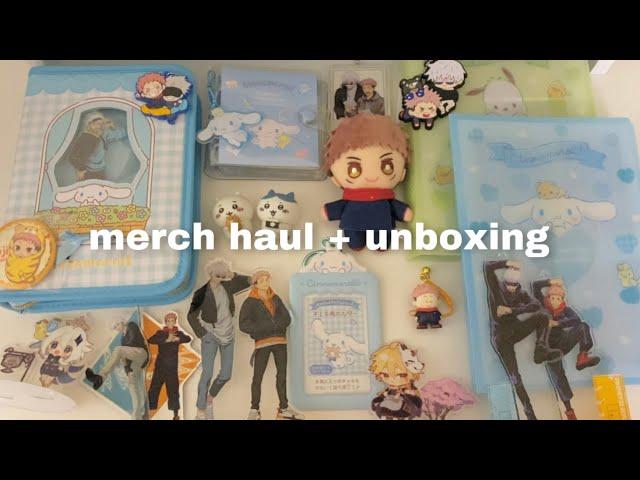 suruga-ya anime merch haul + unboxing  jujutsu kaisen, genshin, sanrio, chiikawa