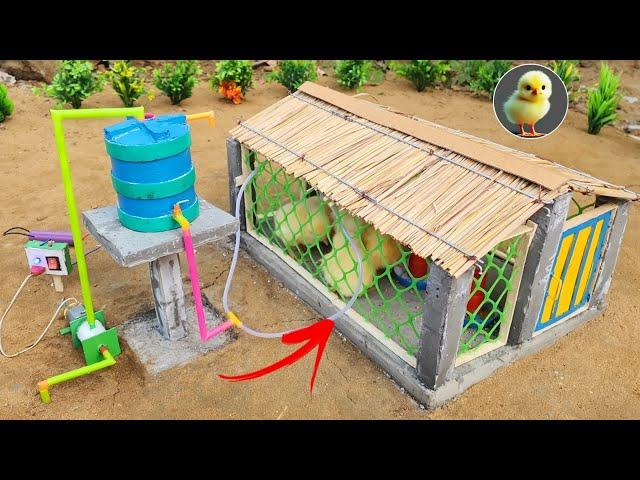 Diy tractor mini poultry farm construction | Mini farming | Water tank | Science project