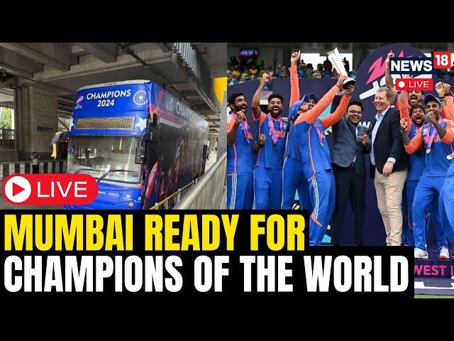 Team India In Mumbai LIVE | Wankhede Stadium Felicitation | Victory Parade Live | Rohit,Virat | N18L