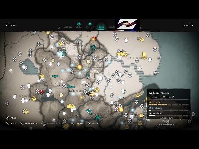 Assassin's Creed Valhalla - Full Map of England ALL LOCATIONS (All Abilities, Armors, and More)