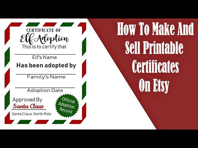 How To Make And Sell Printable Certificates On Etsy