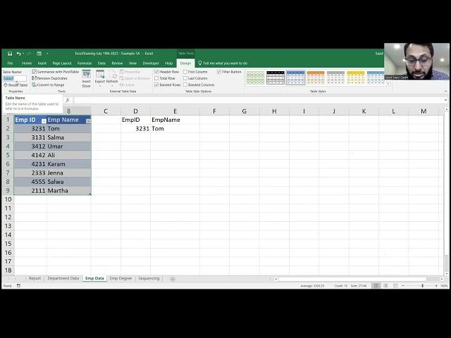 How to Rename Table in Excel