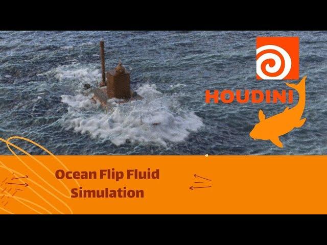 Ocean Flip Fluid Simulation in Houdini, beginner Tutorial, file included
