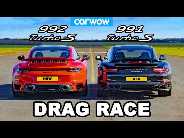 Porsche 911 Turbo S 992 v 991 - DRAG RACE *New v Old*