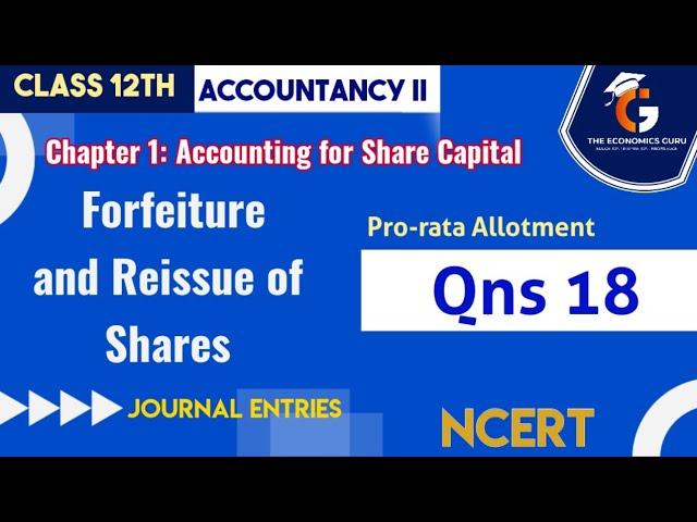 Qns 18 I Accounting for Share Capital I NCERT Solutions