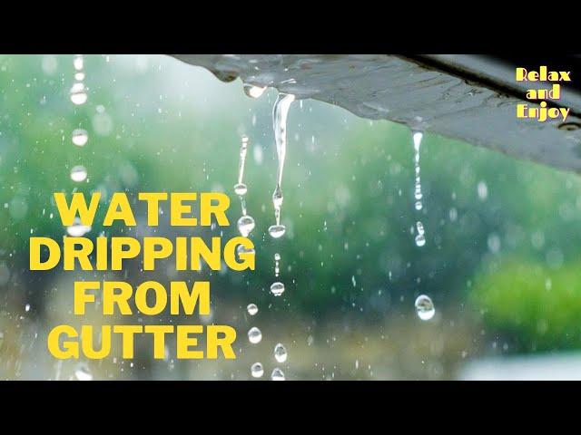 10 Hrs of Rain Sound Relaxation | Water Dripping from Gutter | ASMR Stress Relief, Sleep, Meditation