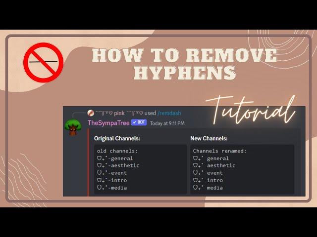 ༊*·˚ How to remove hyphens on discord | pinky | tutorial