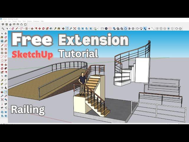 New and Free: Maj Rail's Amazing Extension for SketchUp Railings!