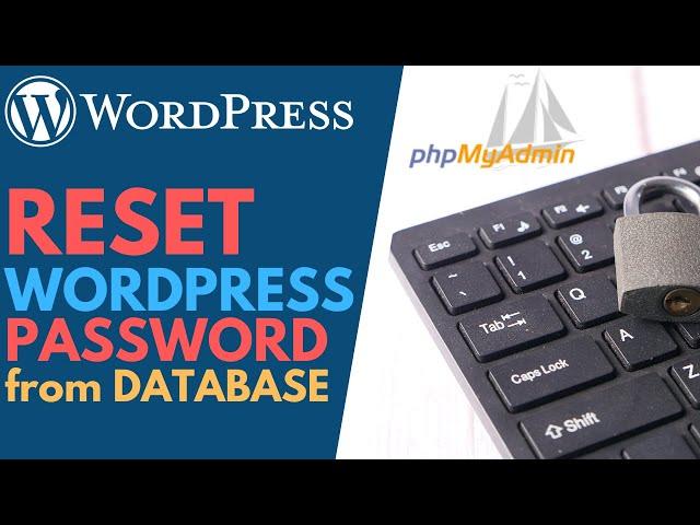 How to Reset a WordPress Admin Password from phpMyAdmin Database