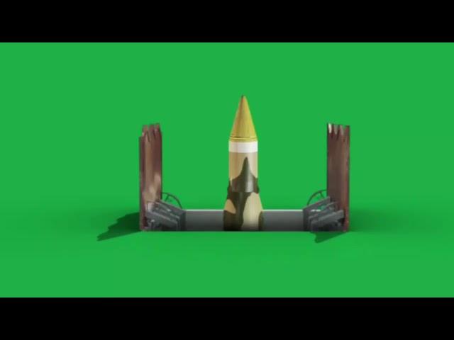 Rocket launching green screen