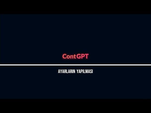 Ayarlar - ContGpt V5 Yapay Zeka İçerik Oluşturucu