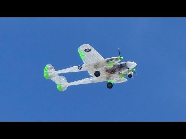 3d printed P-38 maiden flight