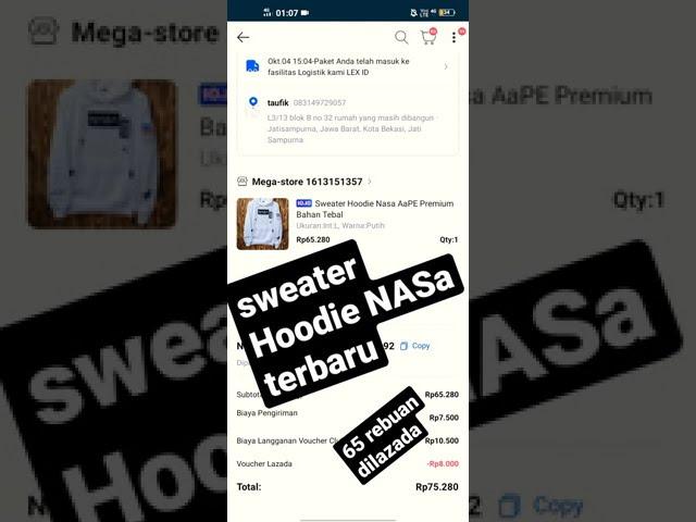 sweater Hoodie terbaru 65 rebuan di lazada 2021