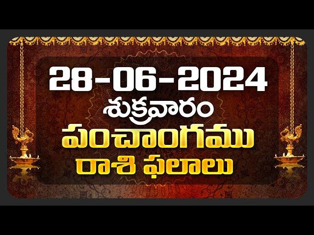 Daily Panchangam and Rasi Phalalu Telugu | 28th June 2024 Friday | Bhakthi Samacharam